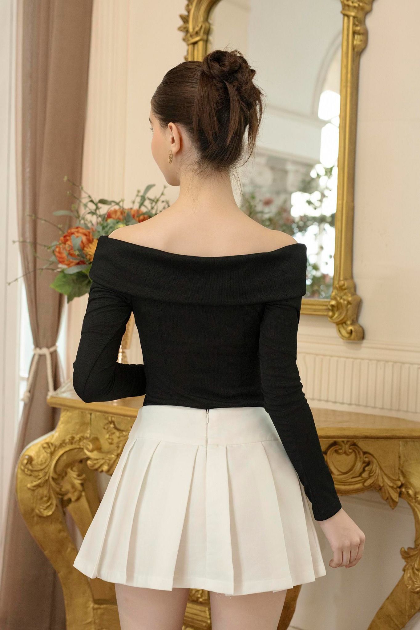 Áo Free Shoulder Long Sleeves