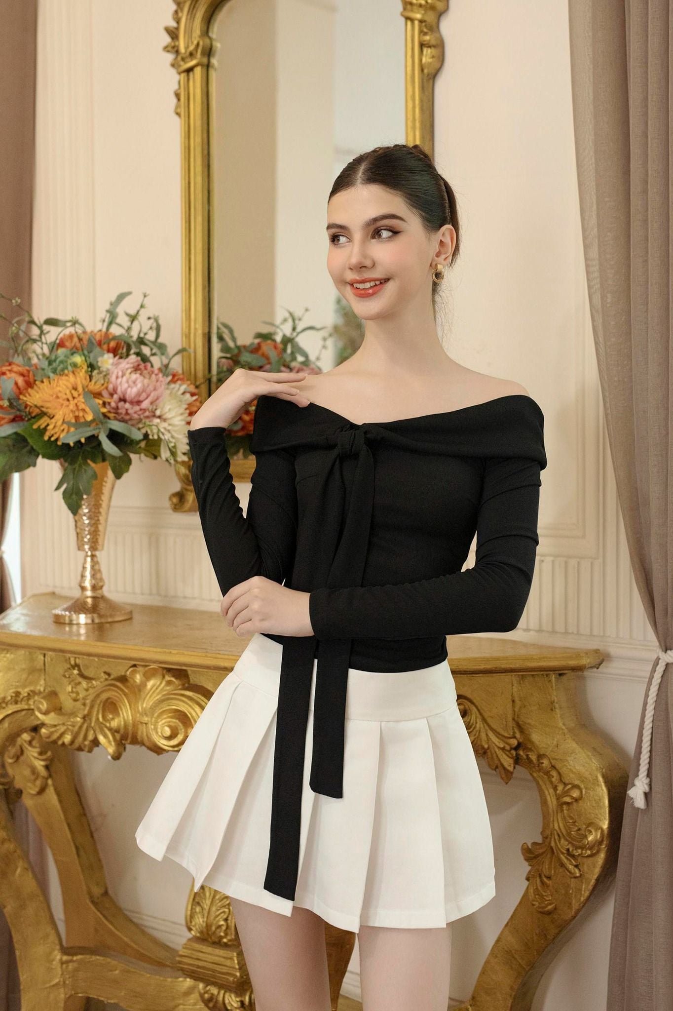  Áo Free Shoulder Long Sleeves 