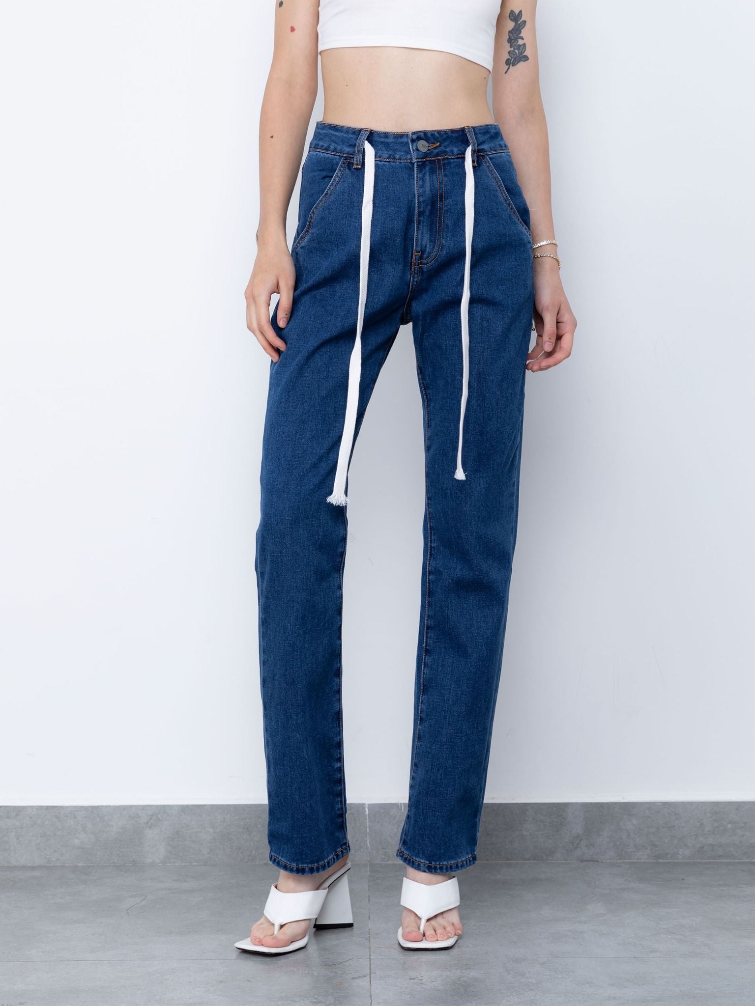 Quần Jean White String Blue