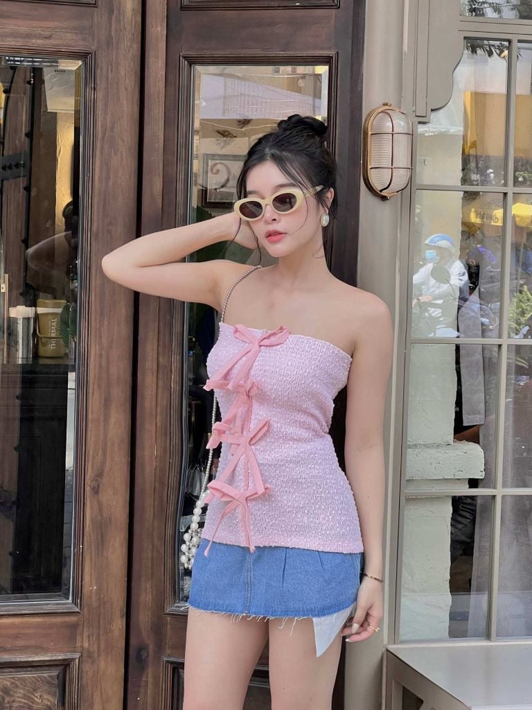  Áo Tube Bowtie Chain 