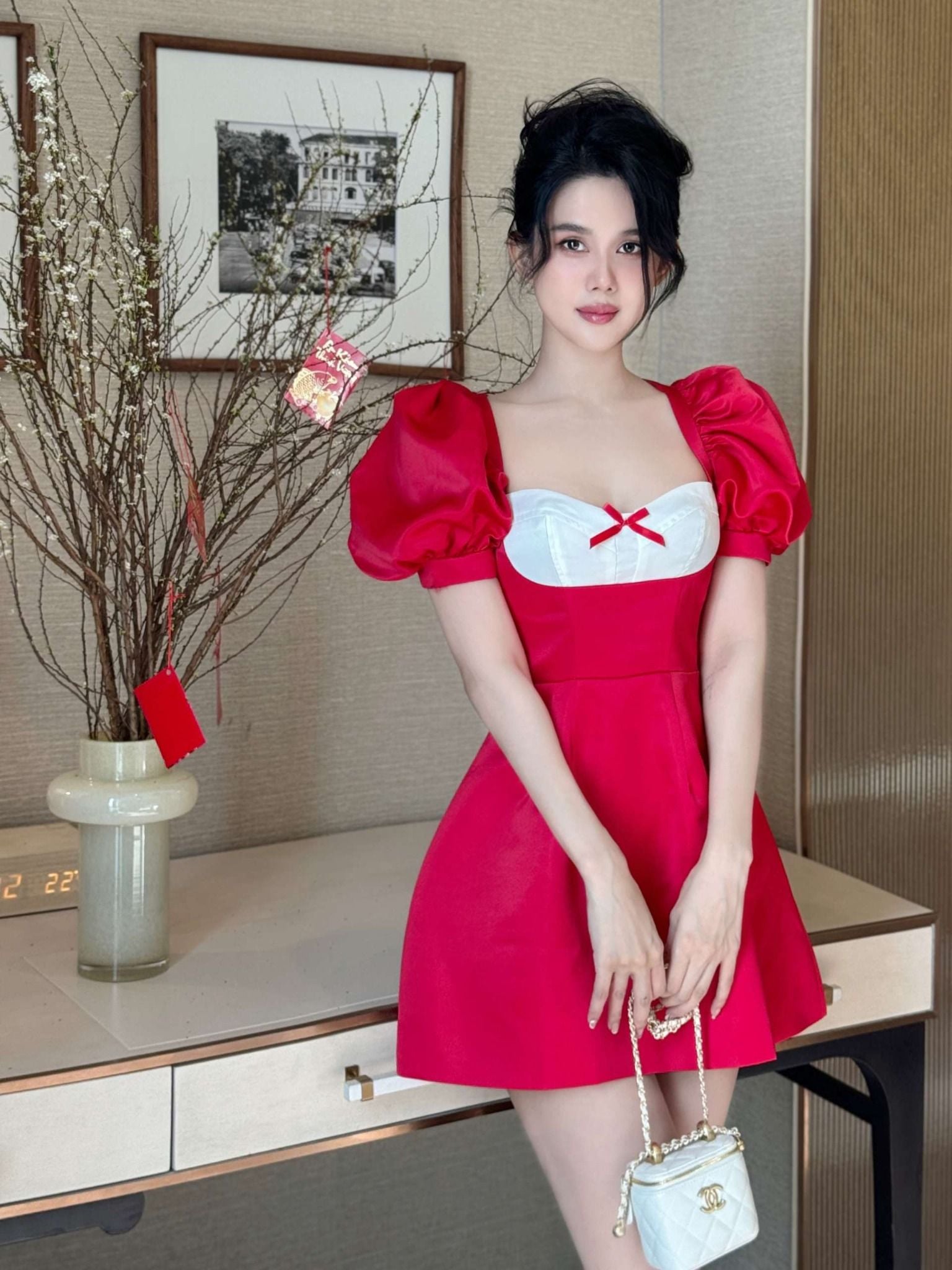  Đầm Ngắn Pumpsleeve Mini Bowtie 