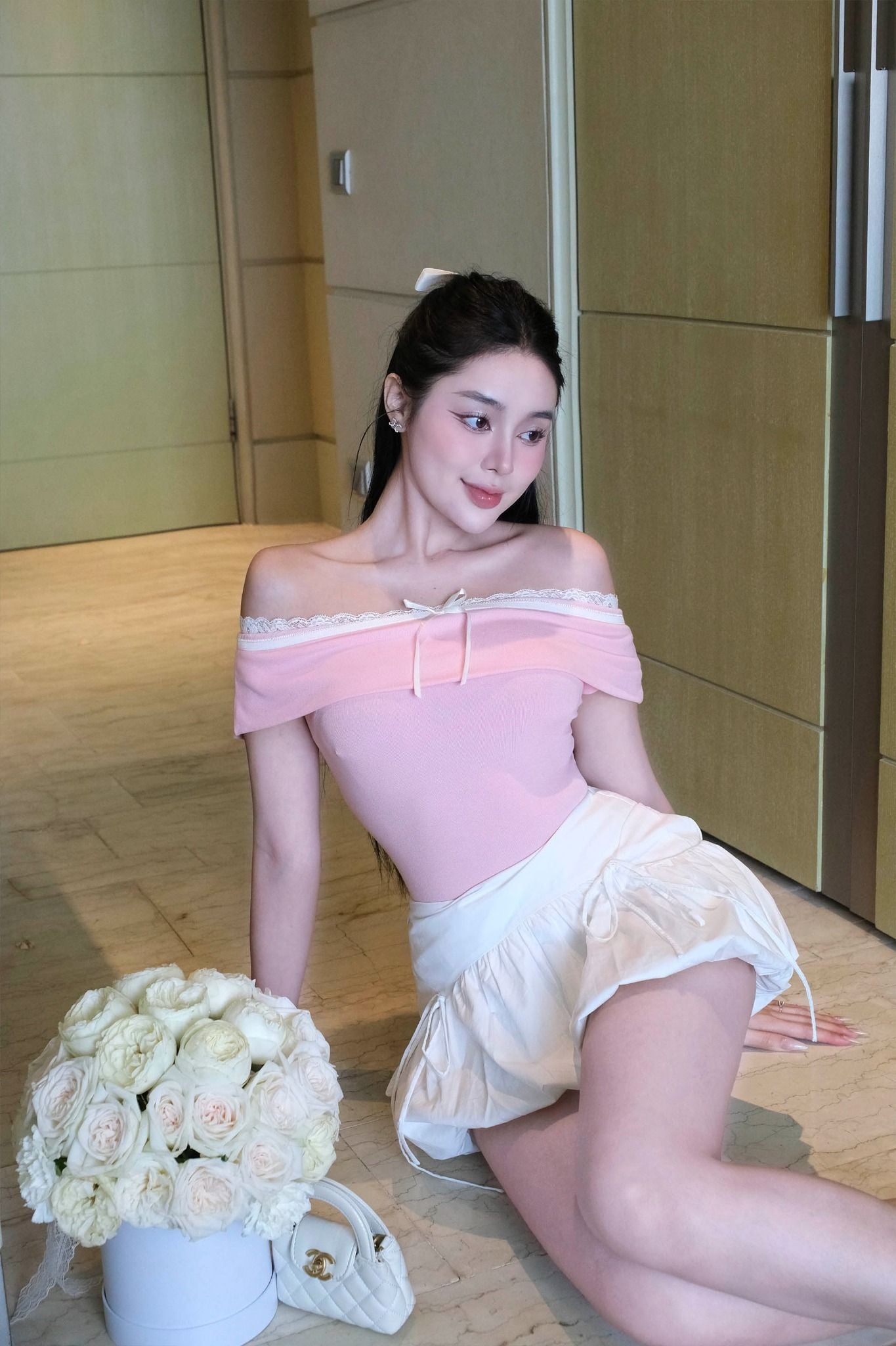Áo Off Shoulder Lil Bowtie