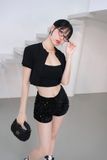 Set Grey Top Sequins Short