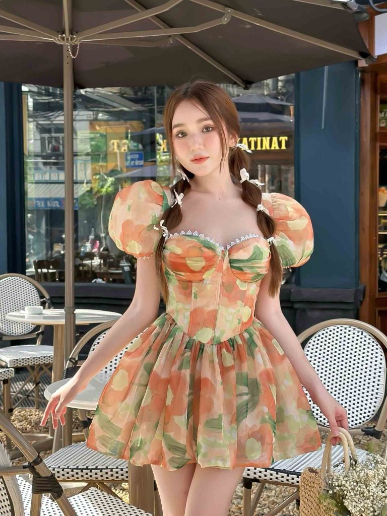  Đầm Ngắn Sundress Pump Flowers 