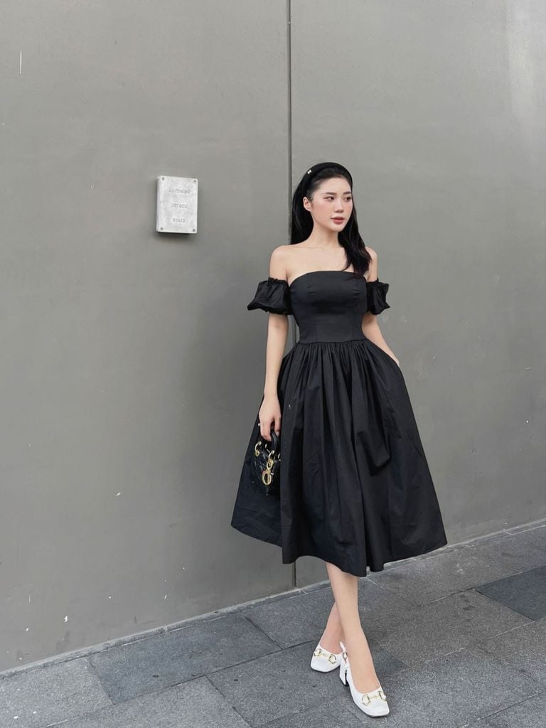  Đầm Dài Pumpkin Sleeves 