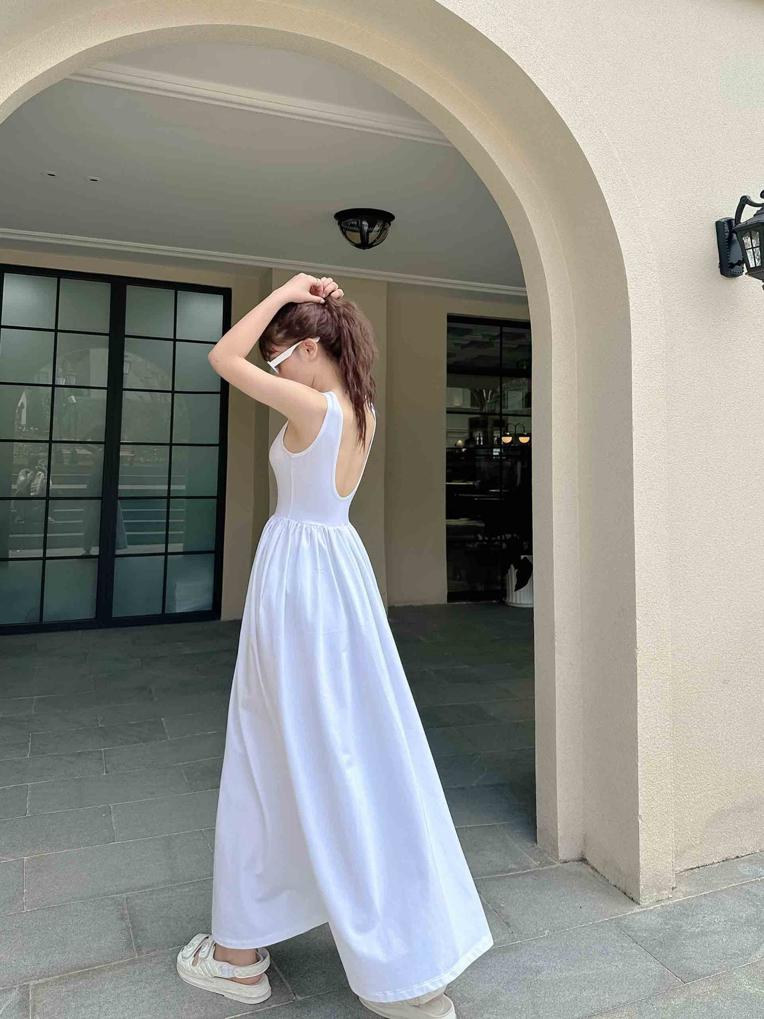 Đầm Dài Plain Sleeveless Flare