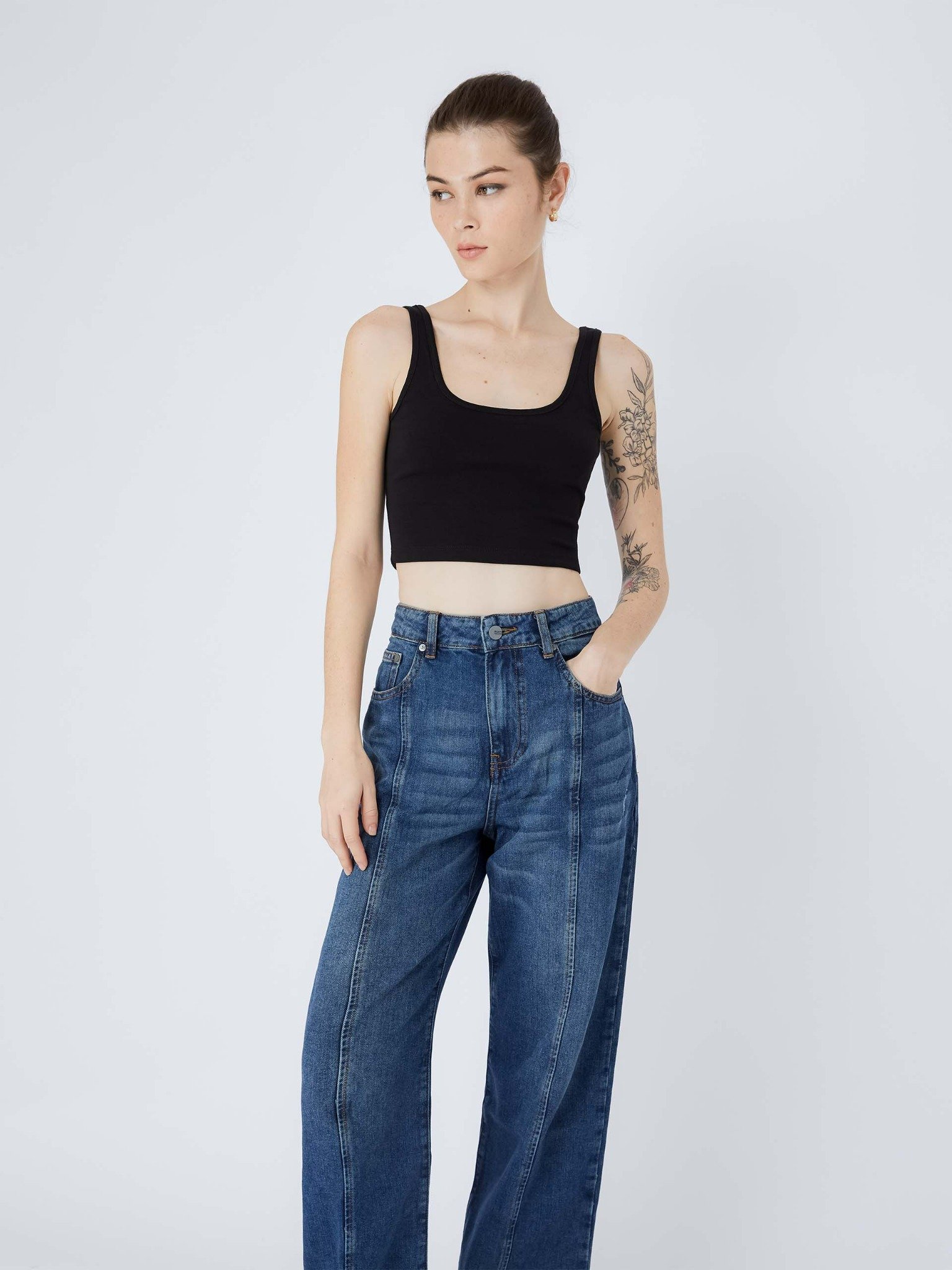 Áo Croptop Basic Sleeveless Bend