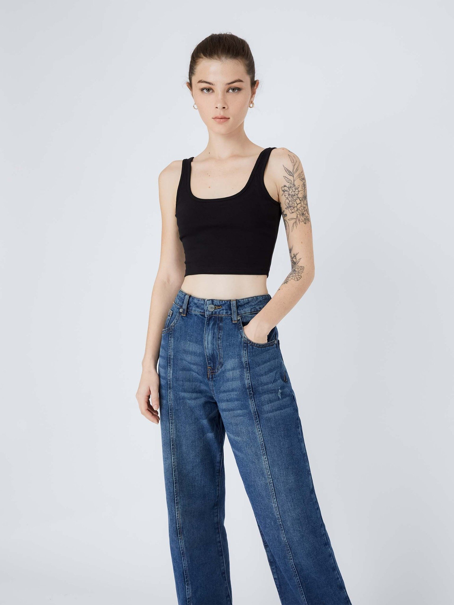 Áo Croptop Basic Sleeveless Bend