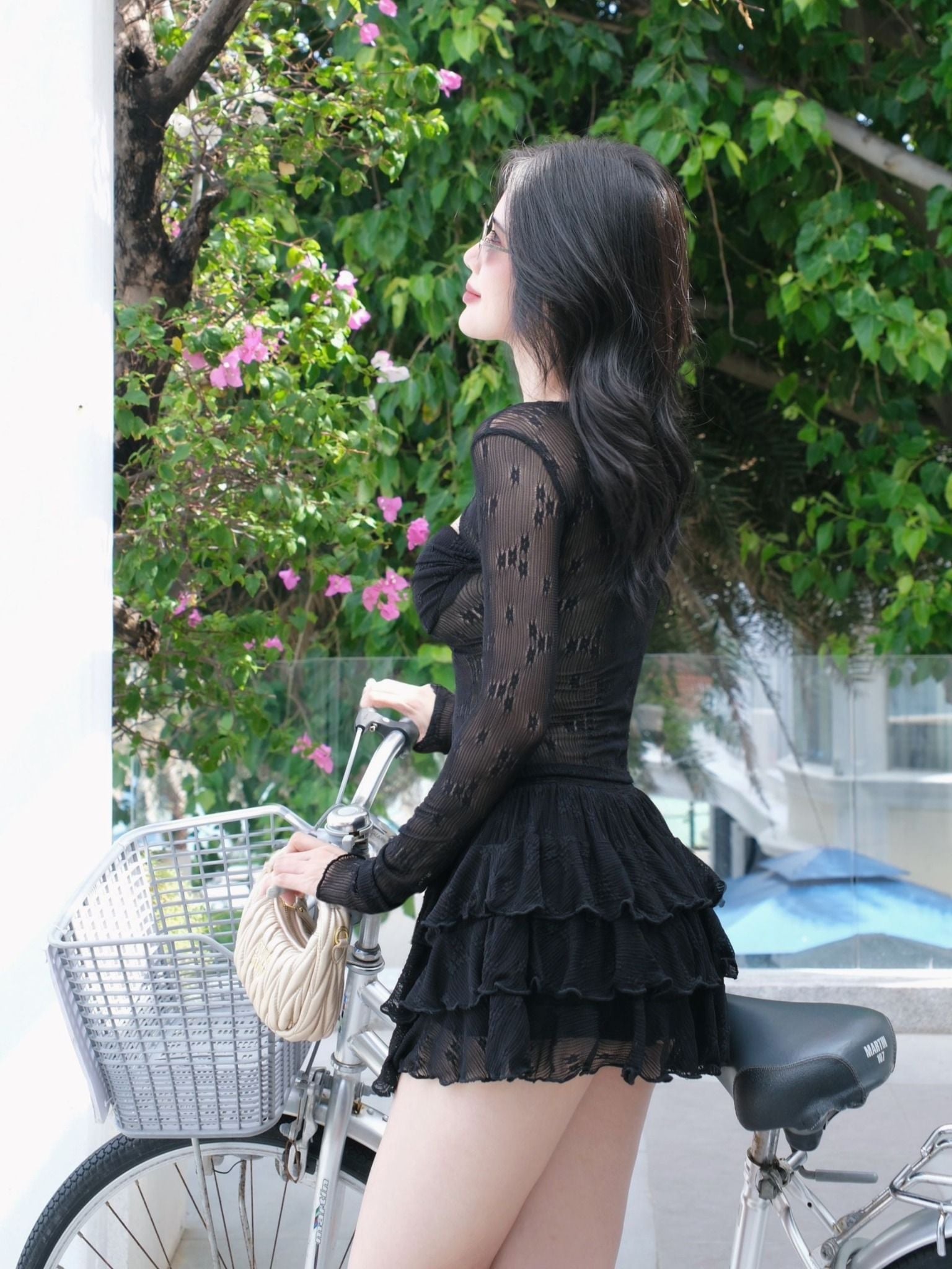 Set Girly Long Sleeves Floral Lacenet