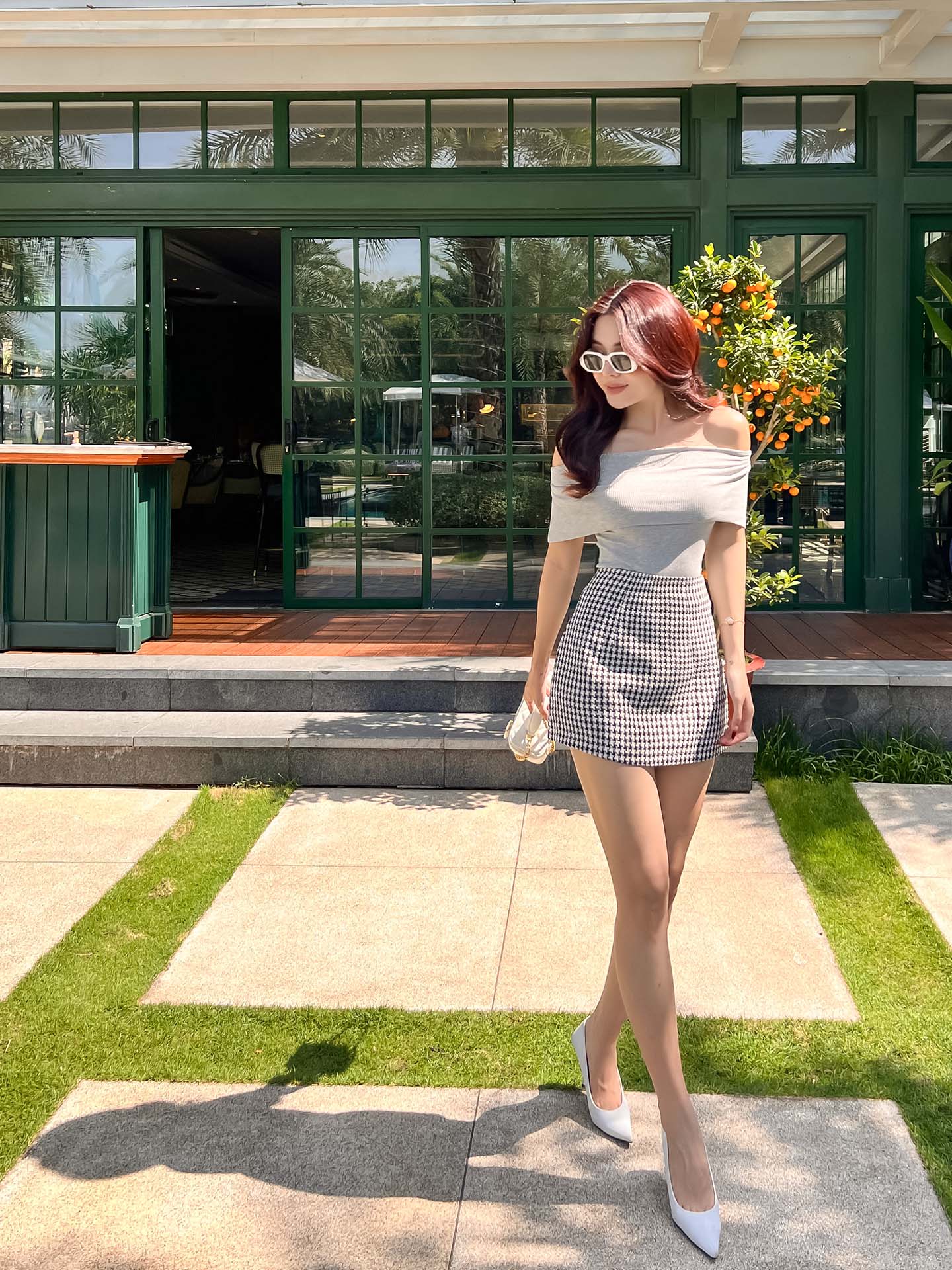 Chân váy ren chữ H ôm sát với 3 kiểu độ dài mini ngang gối và dài   YEOSIM MALL