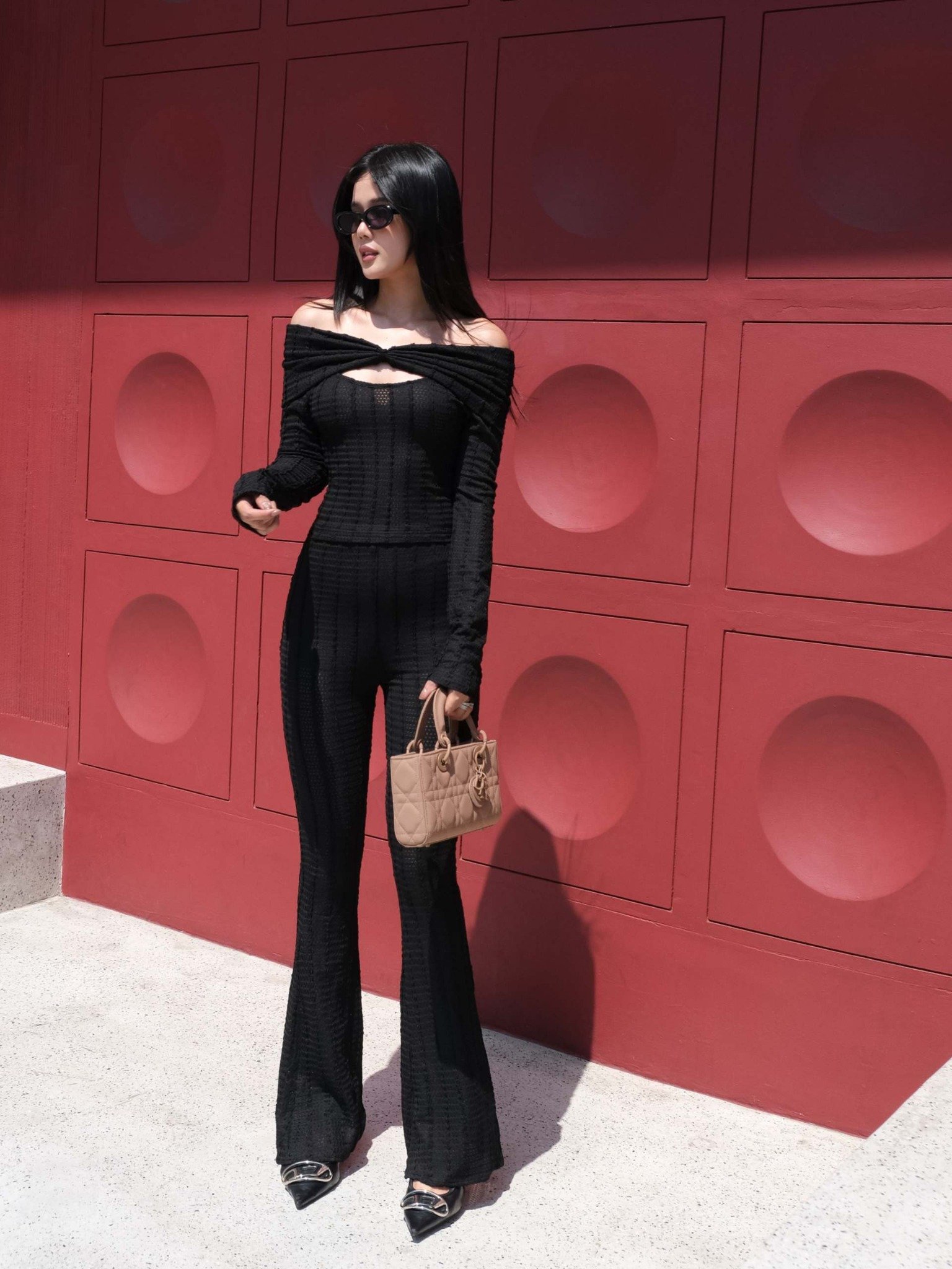 Set Off Shoulder Top Flare Pant