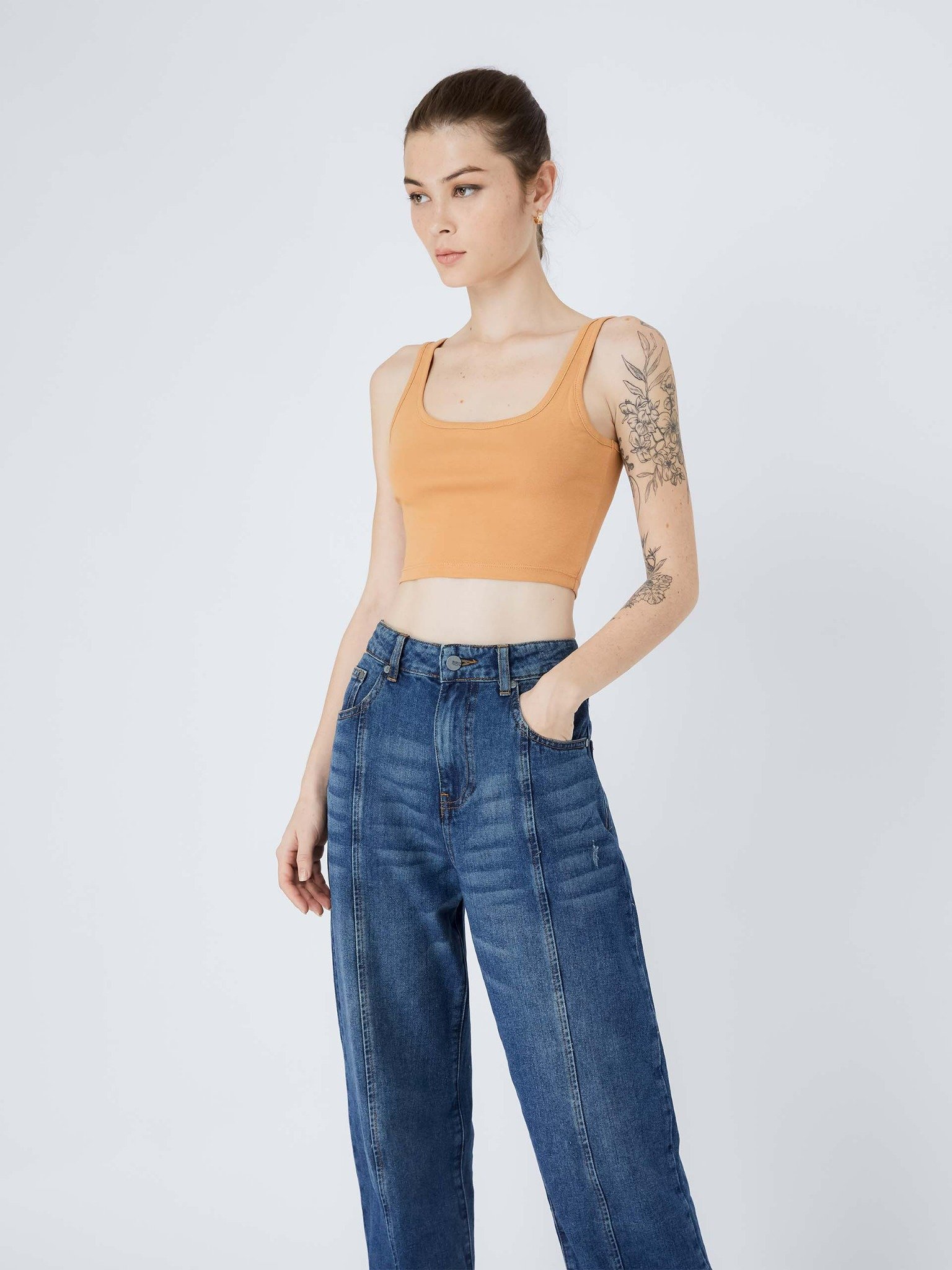 Áo Croptop Basic Sleeveless Bend