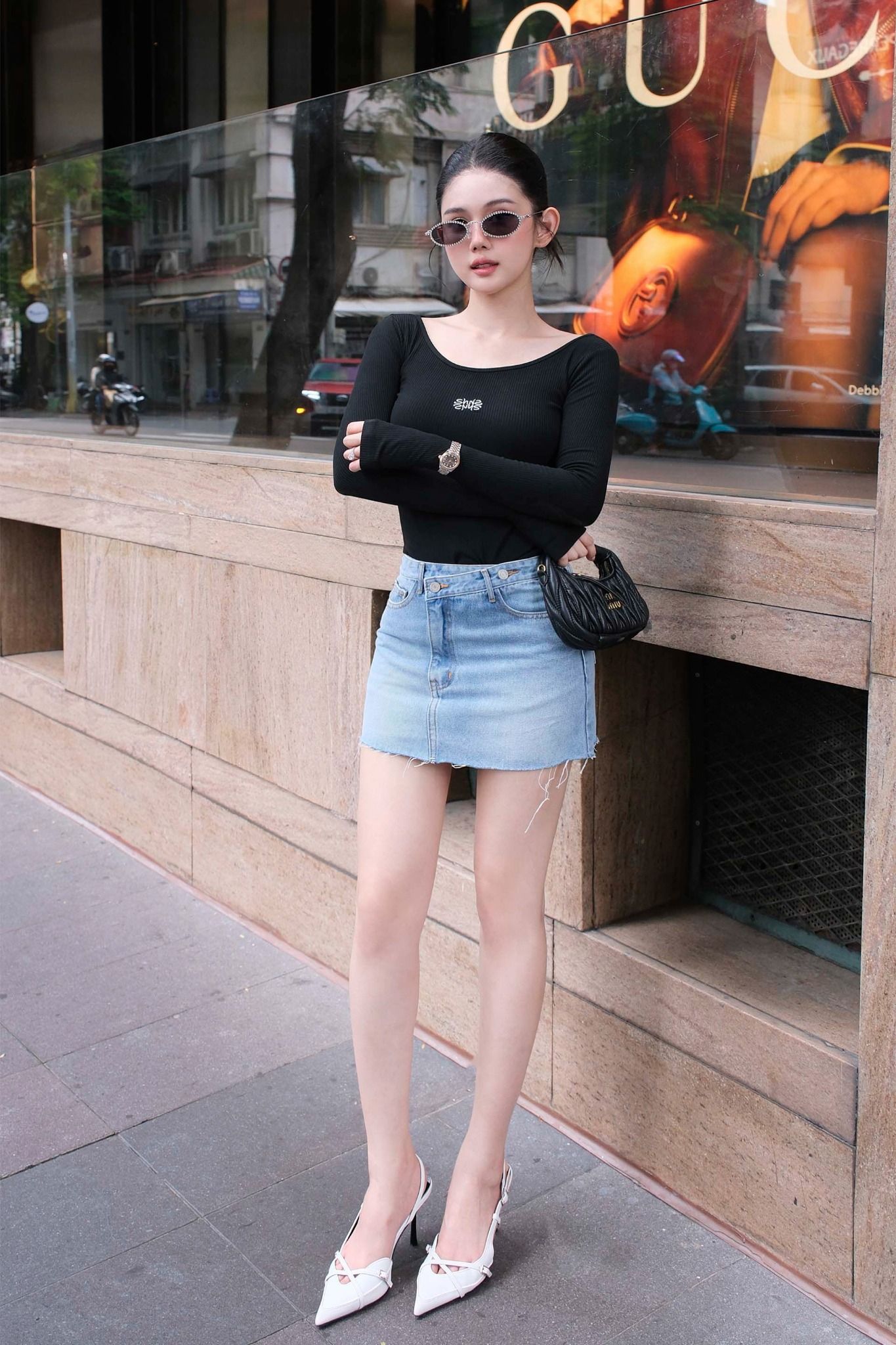 Chân Váy Denim Diag Barget