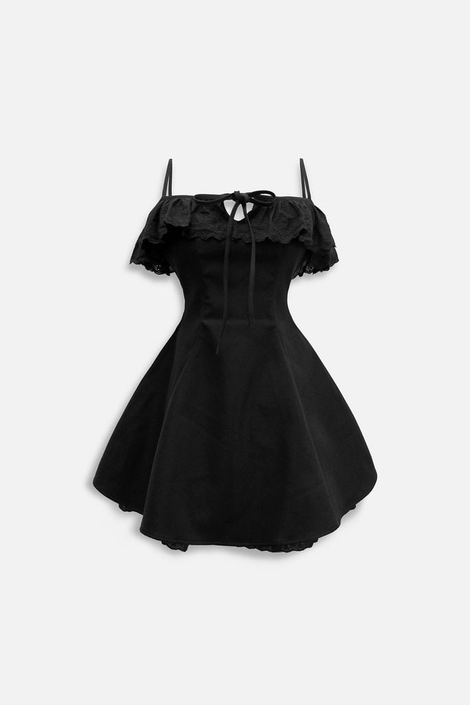  Đầm Ngắn Strap Lacey Detail 