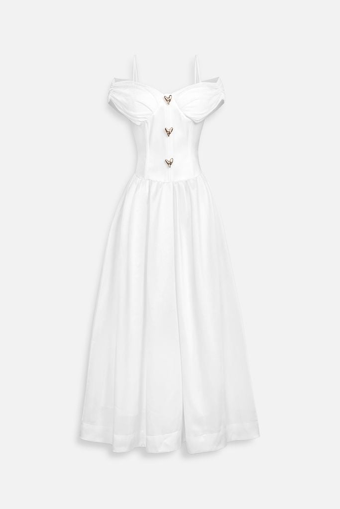  Đầm Dài Girly Offshoulder Neckline 