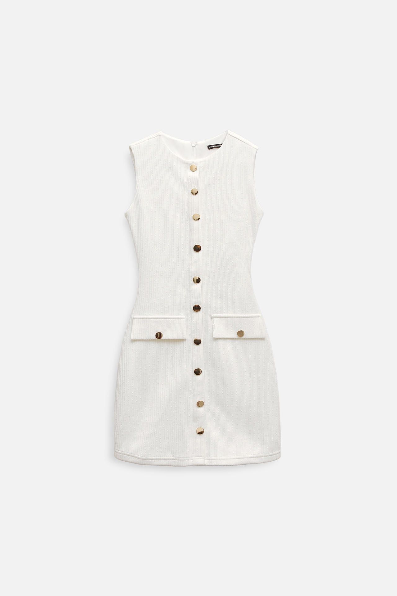 Đầm Ngắn Sleeveless Knit Mini Button