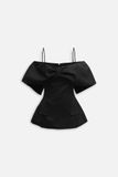 Áo Elegant Off Shoulder Bow Top