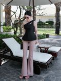 Set Gentle Sleeveless Top Long Flare Pant