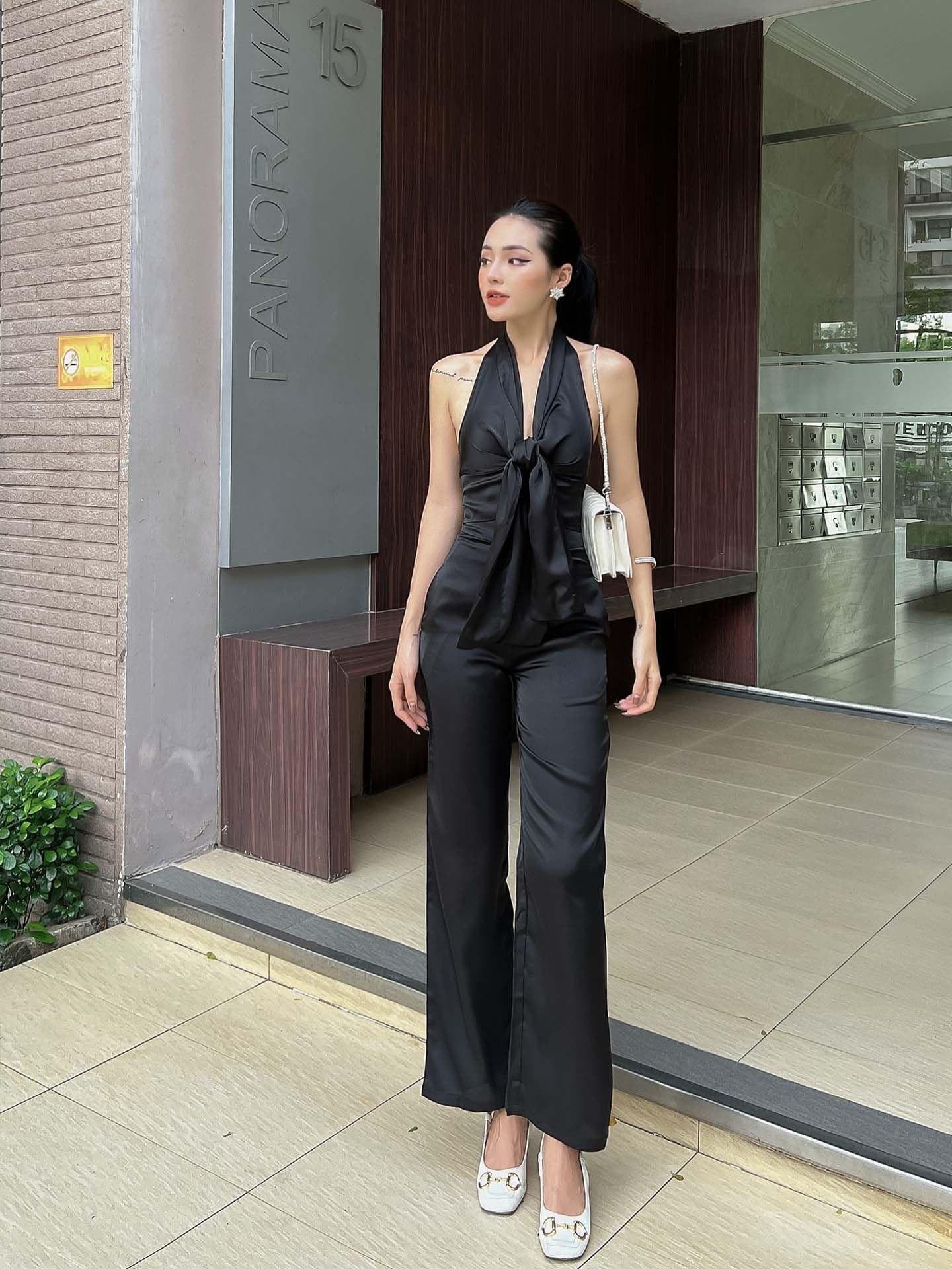 Set Áo Draped Bow Neckline