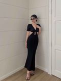 Đầm Dài Twisted Chest Dress
