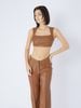 Quần Dài Da Waistband Wide Leg