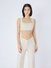 Quần Dài Da Waistband Wide Leg