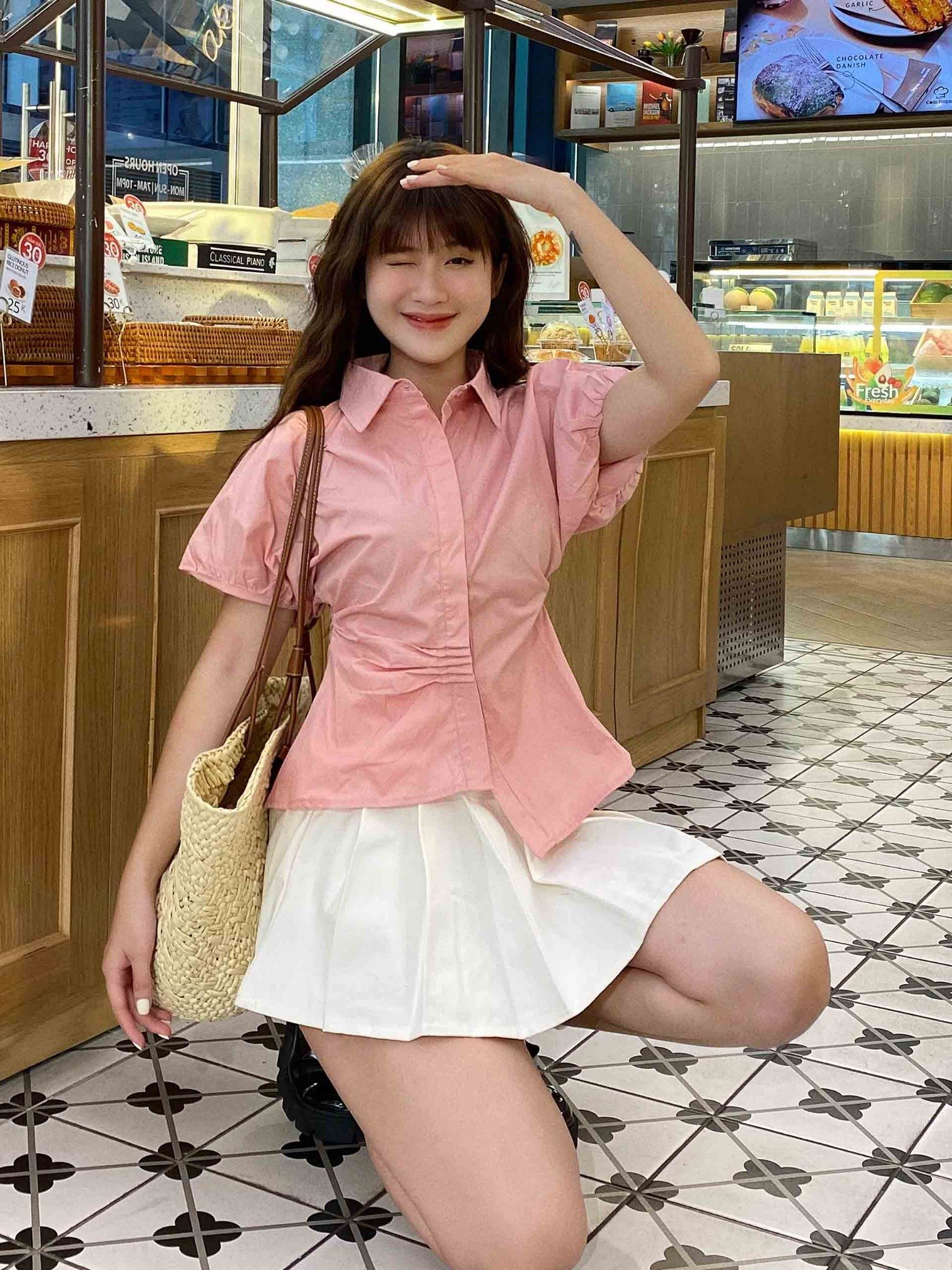 Set Stylish Shirt Pleat Skirt