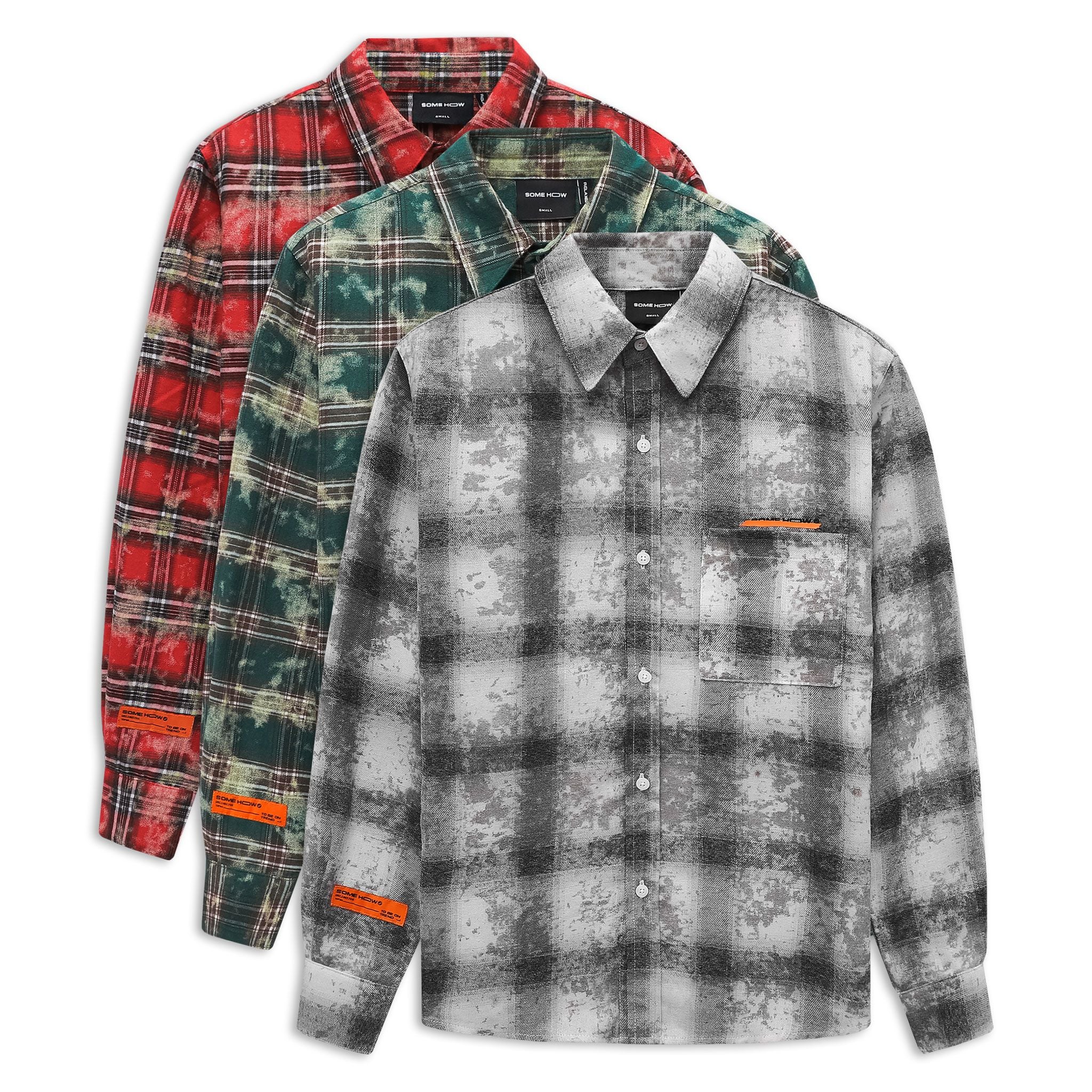 Áo Sơ Mi Checked Flan Orange Label