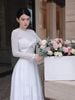 Set Áo Twist Long Sleeves Gown Pleat Skirt