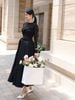 Set Áo Twist Long Sleeves Gown Pleat Skirt