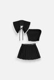 Set Tube Crop Pleat 3 Pieces