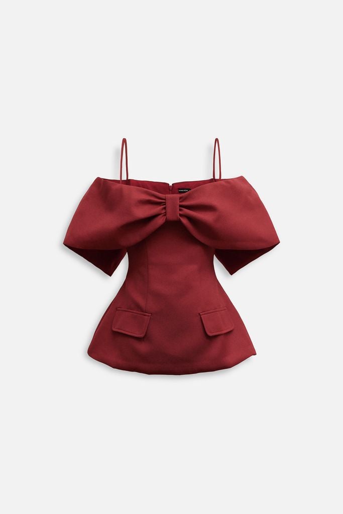  Áo Elegant Off Shoulder Bow Top 