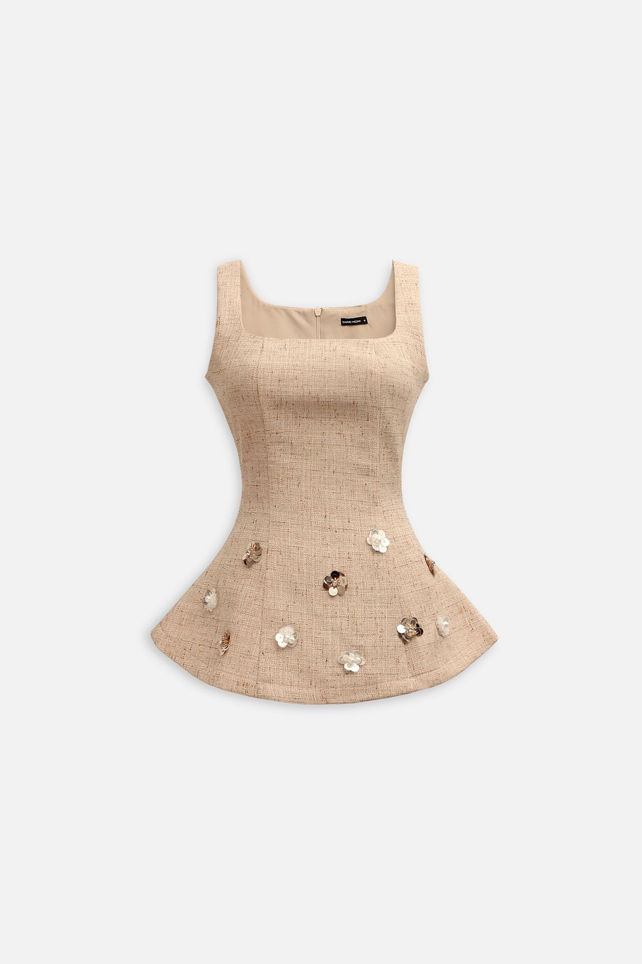 Áo Floral Embellished Peplum