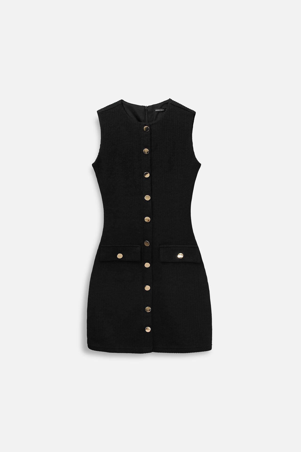 Đầm Ngắn Sleeveless Knit Mini Button