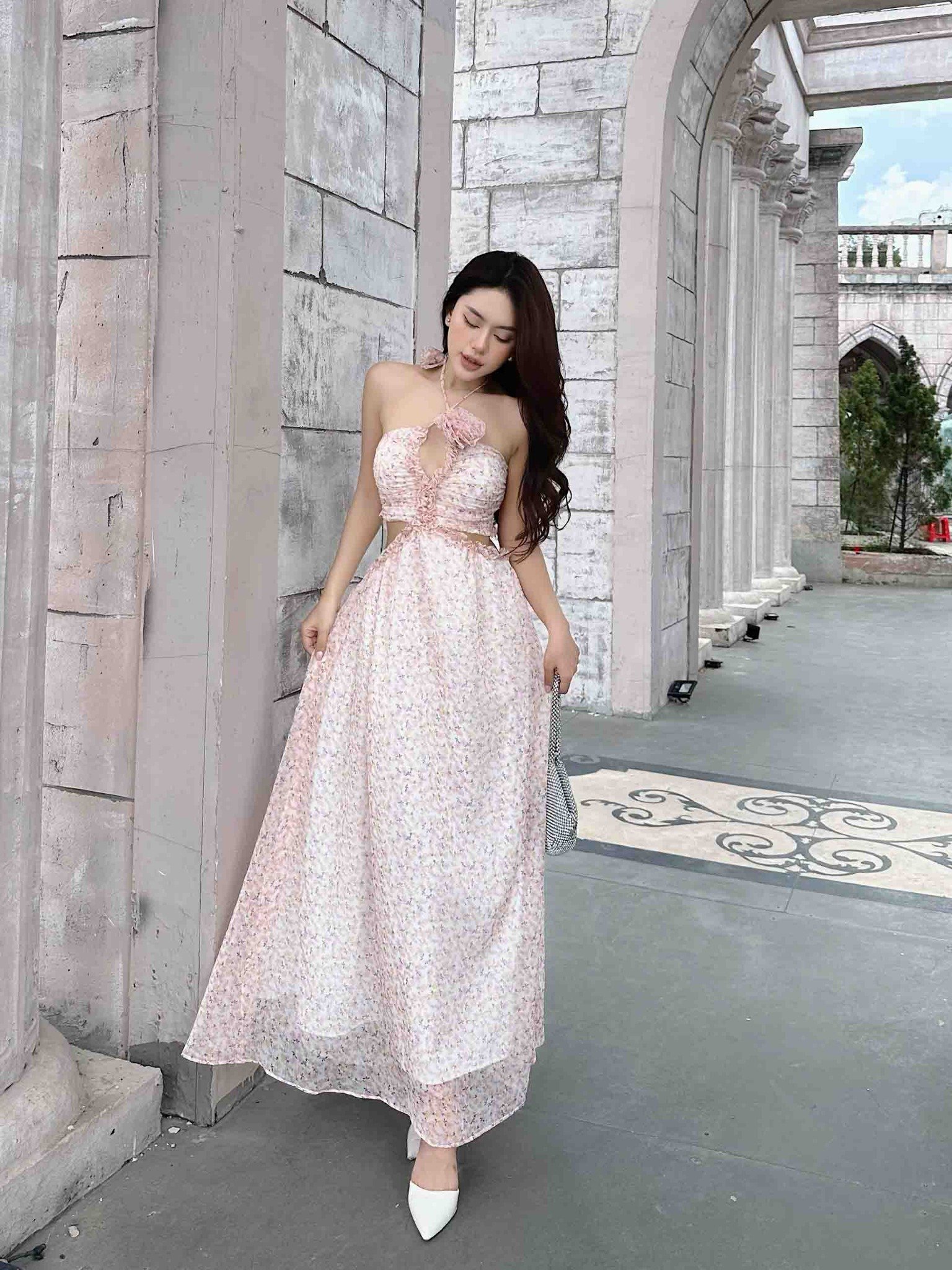 Đầm Dài Cutout Spring Gown