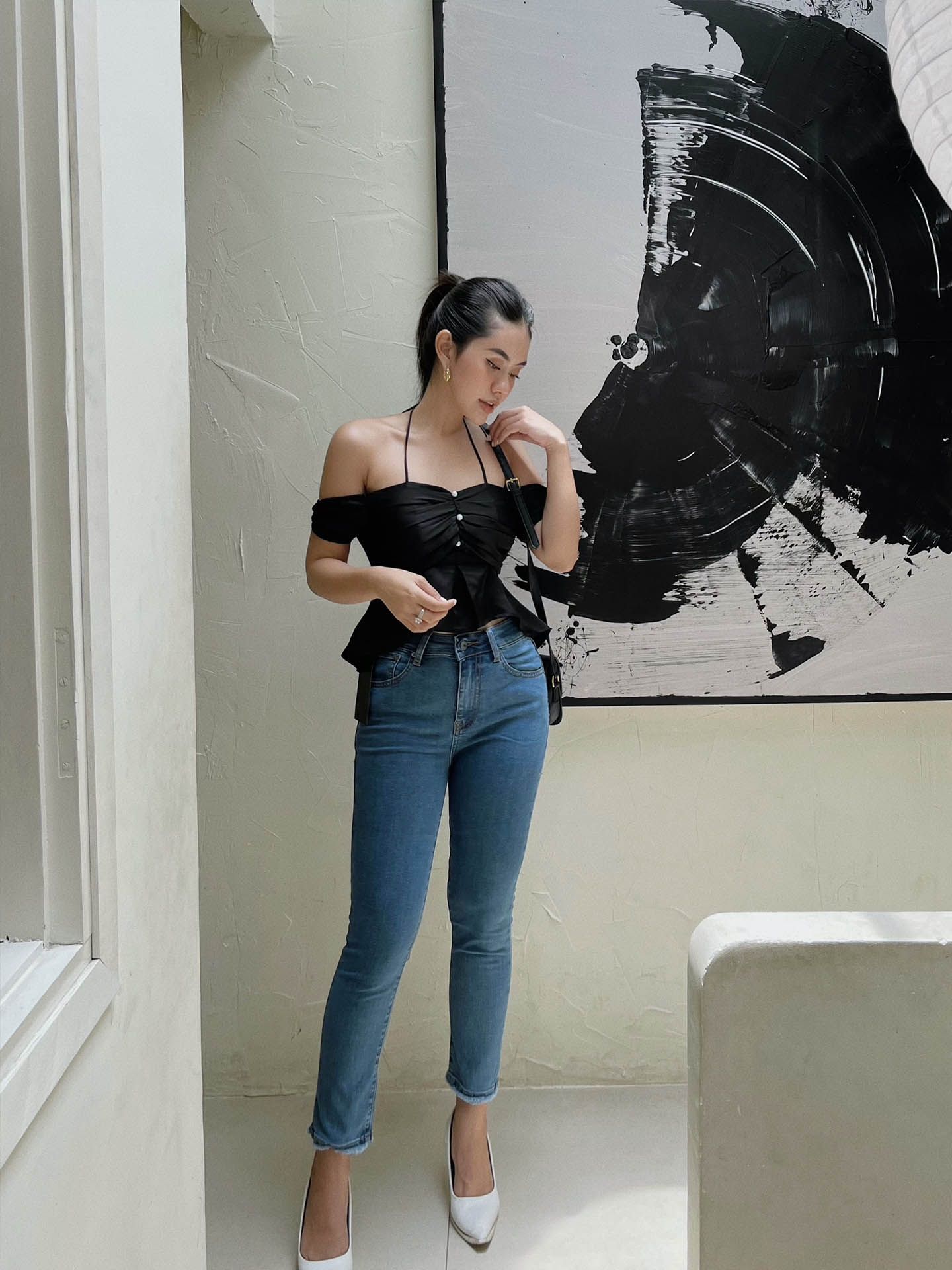 Quần Jean BW Ripped Line