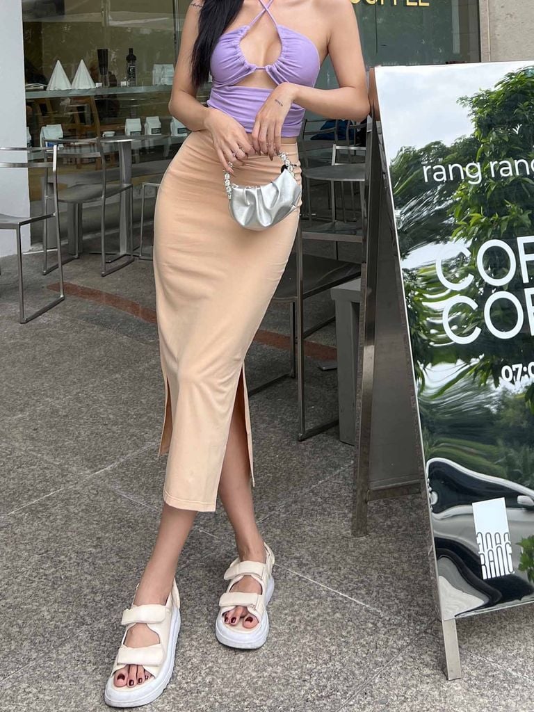  Chân Váy Xẻ Waist Ruffle In Front 