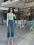 Quần Jean Straight Pink Heart