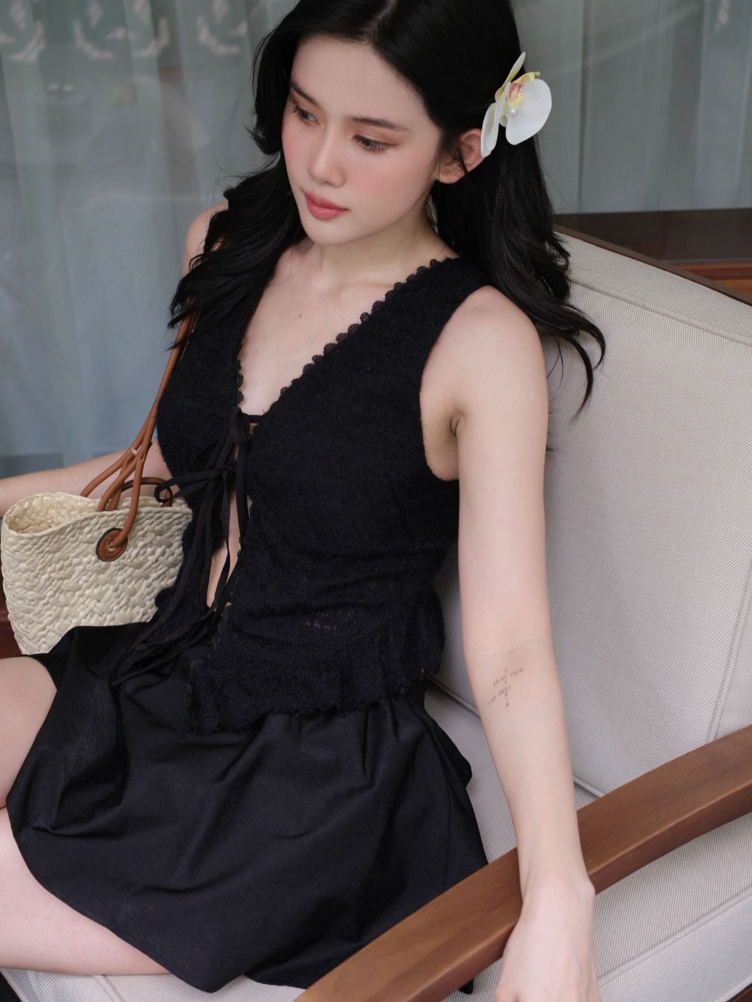 Set Summer Flowers Corset Short Skirt