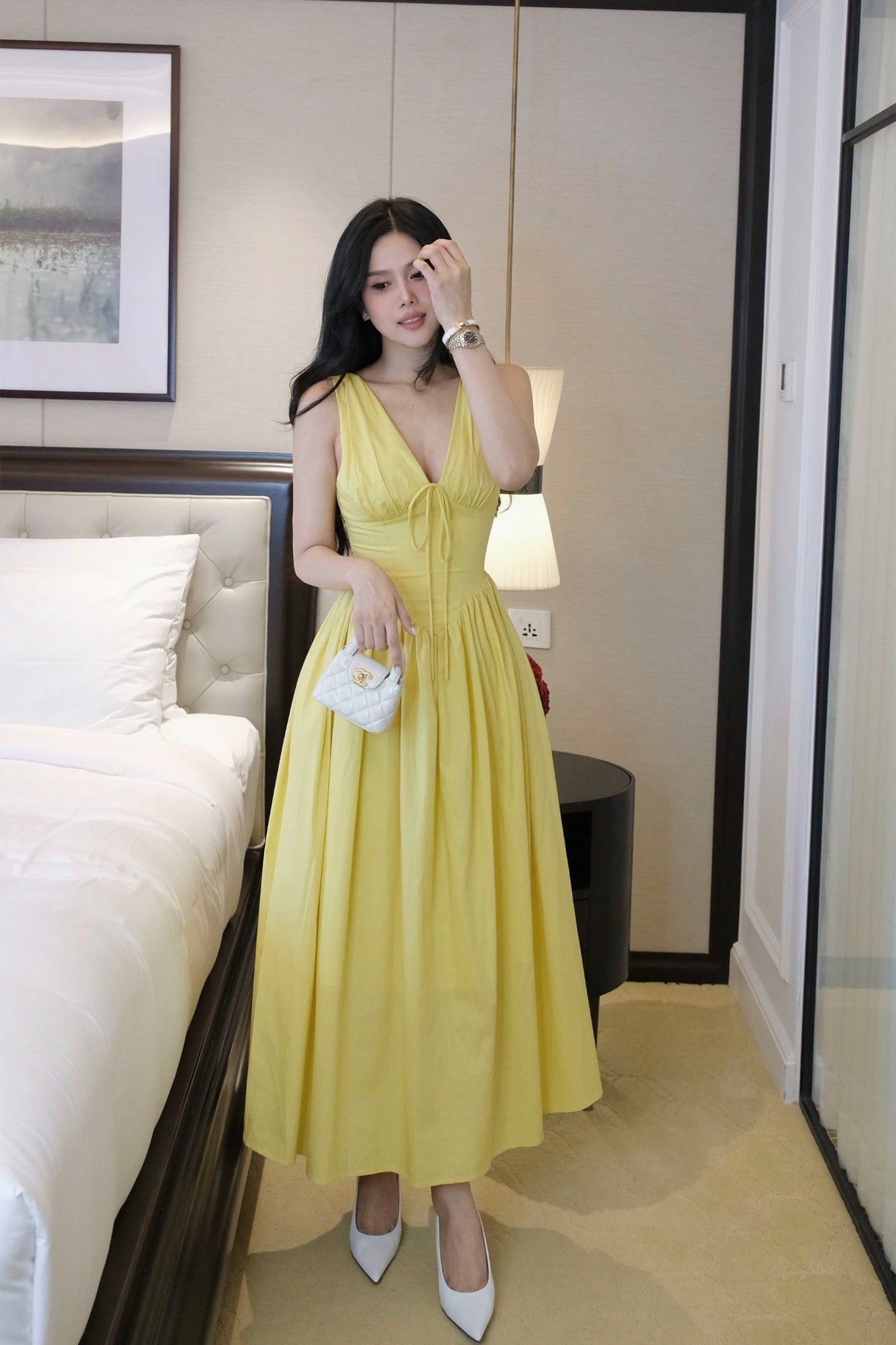 Đầm Dài Vneck Maxi Flowy