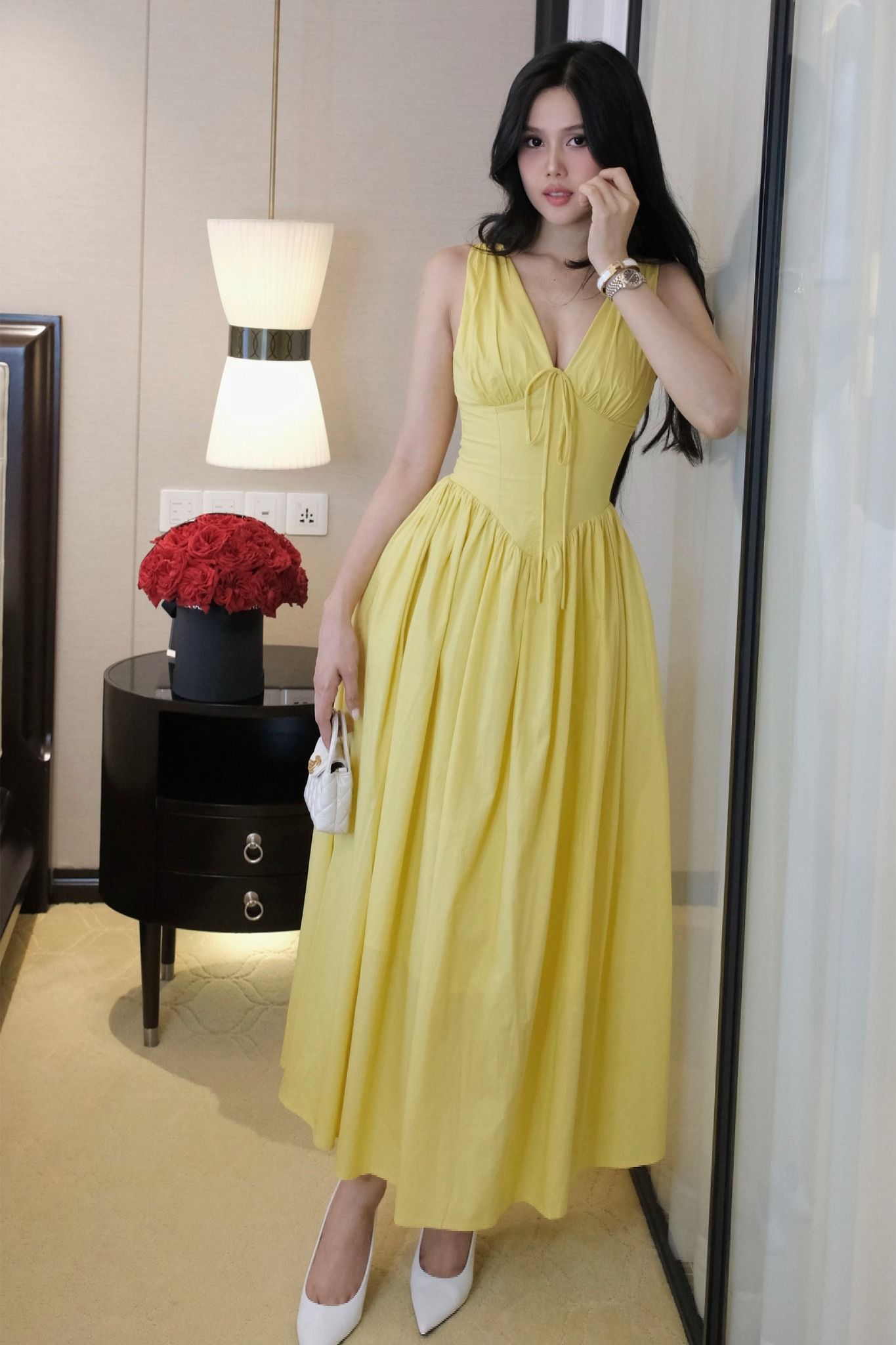 Đầm Dài Vneck Maxi Flowy