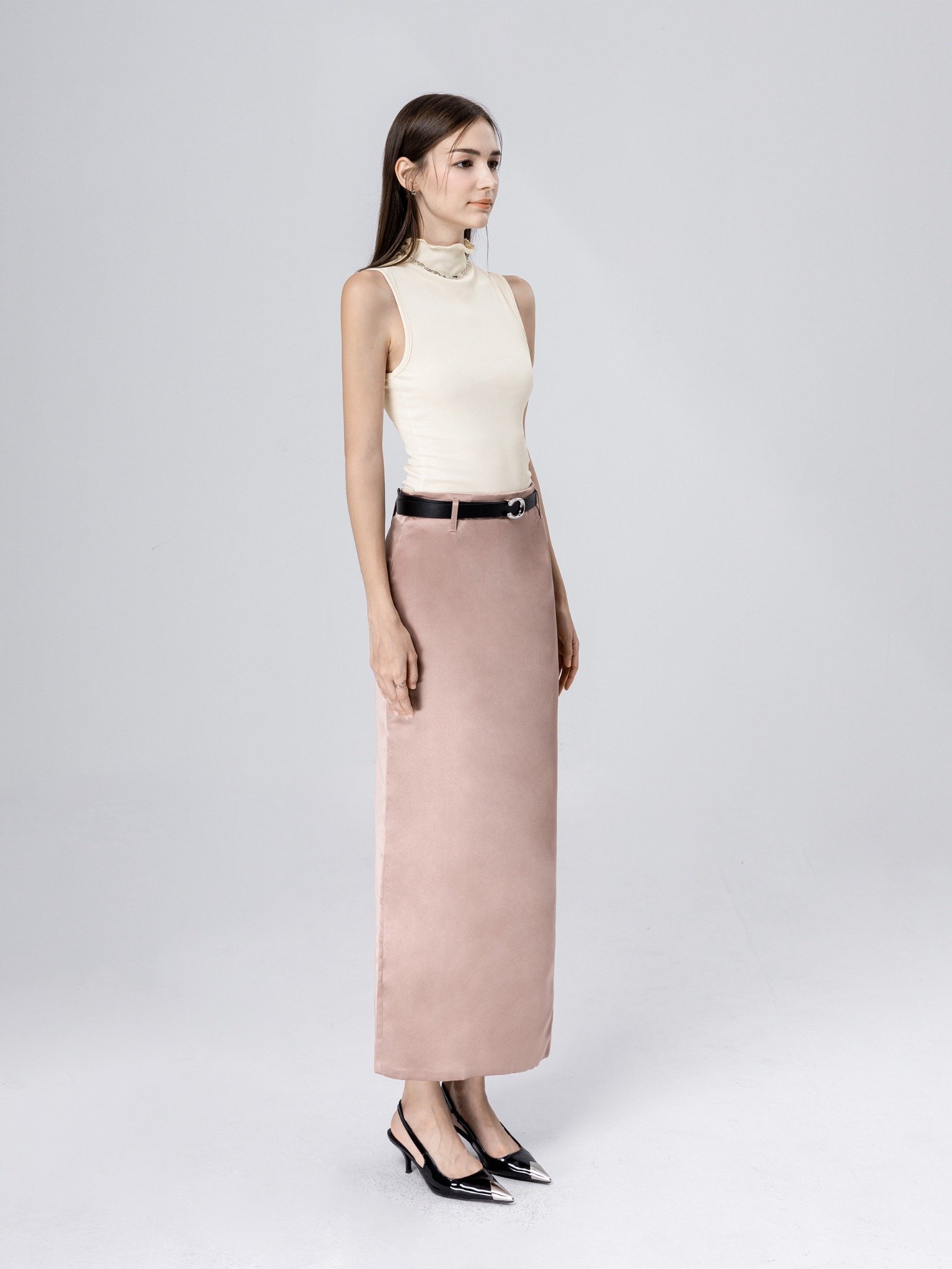 Set Áo Tank Top Long Skirt Belted