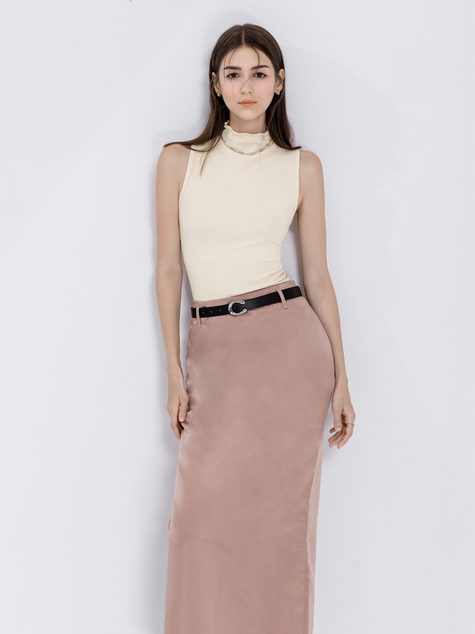 Set Áo Tank Top Long Skirt Belted