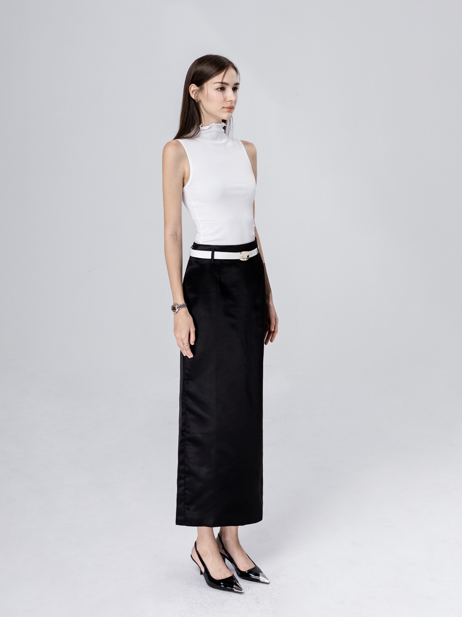 Set Áo Tank Top Long Skirt Belted