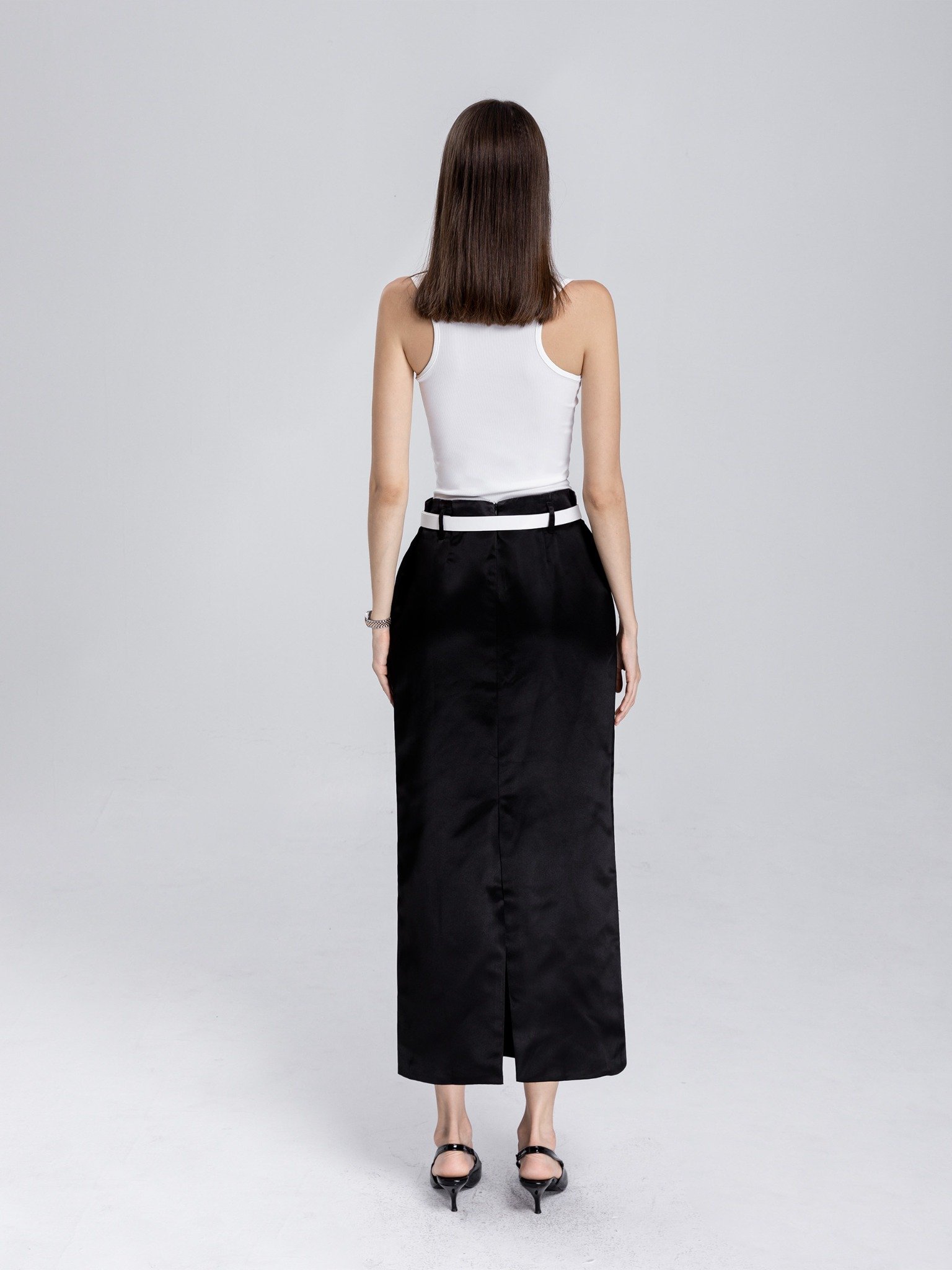 Set Áo Tank Top Long Skirt Belted