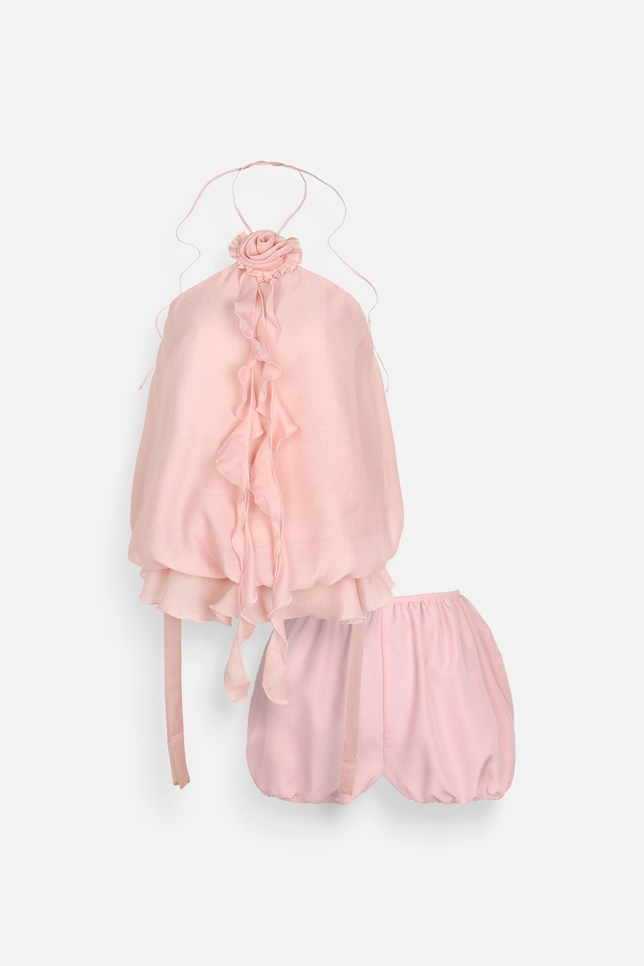 Đầm Ngắn Halter x Floral Mat