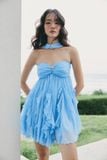 Đầm Ngắn Ivory Strapless Ruffle