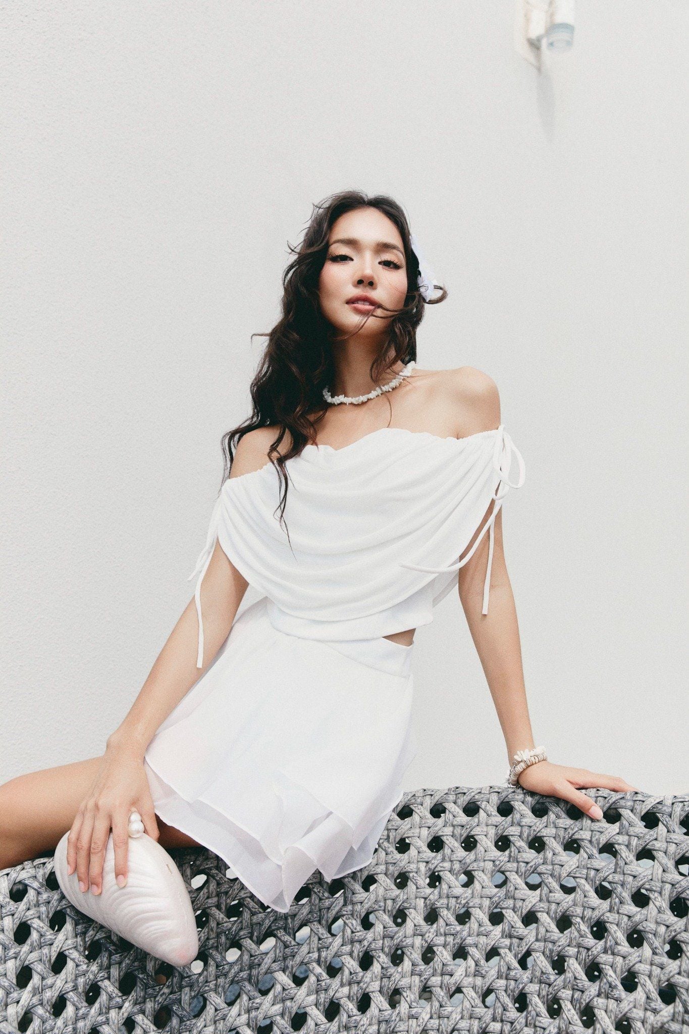 Áo Elegant Flowy Gathering