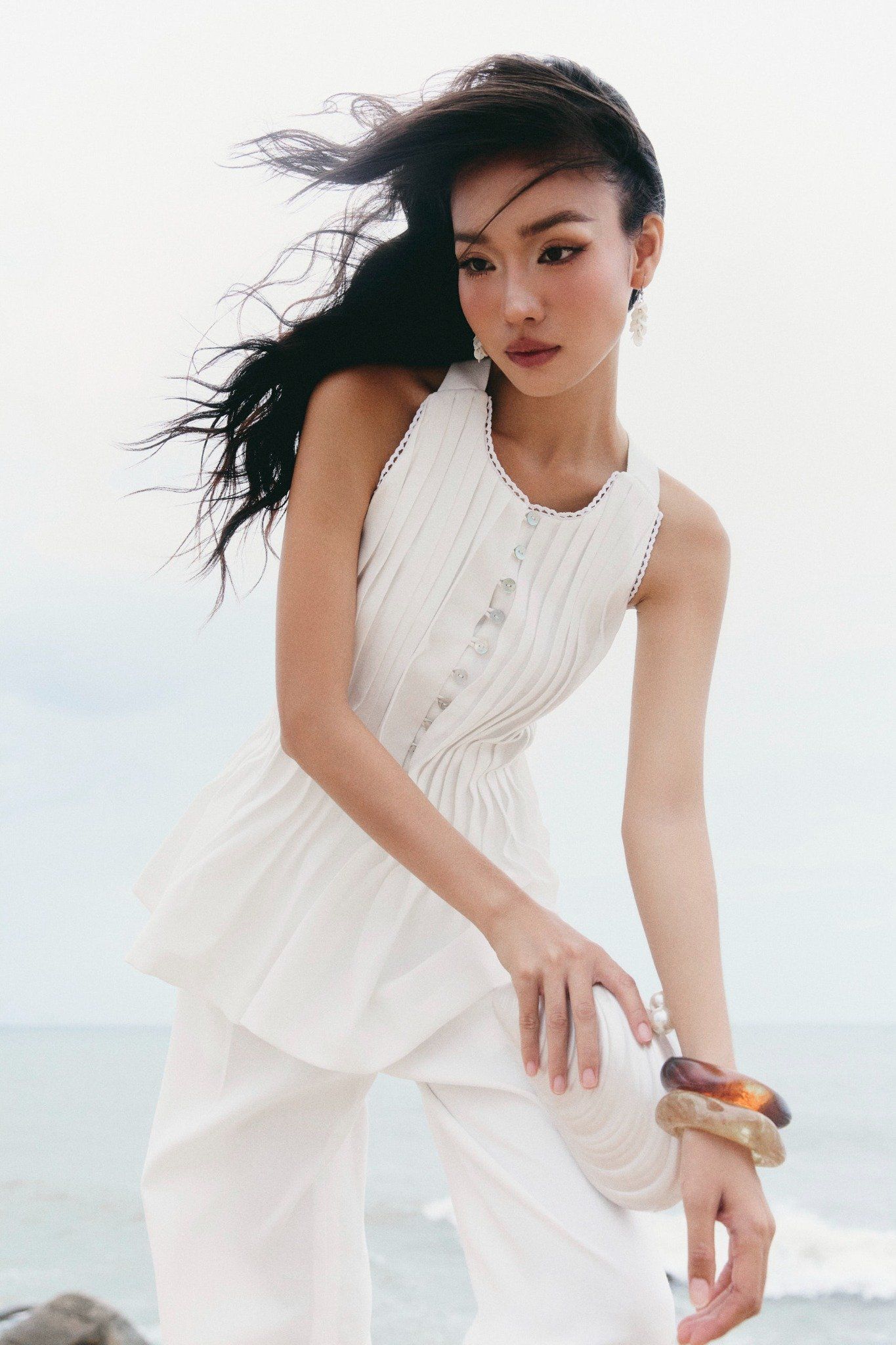 Áo Crossback Sleeveless Pleat