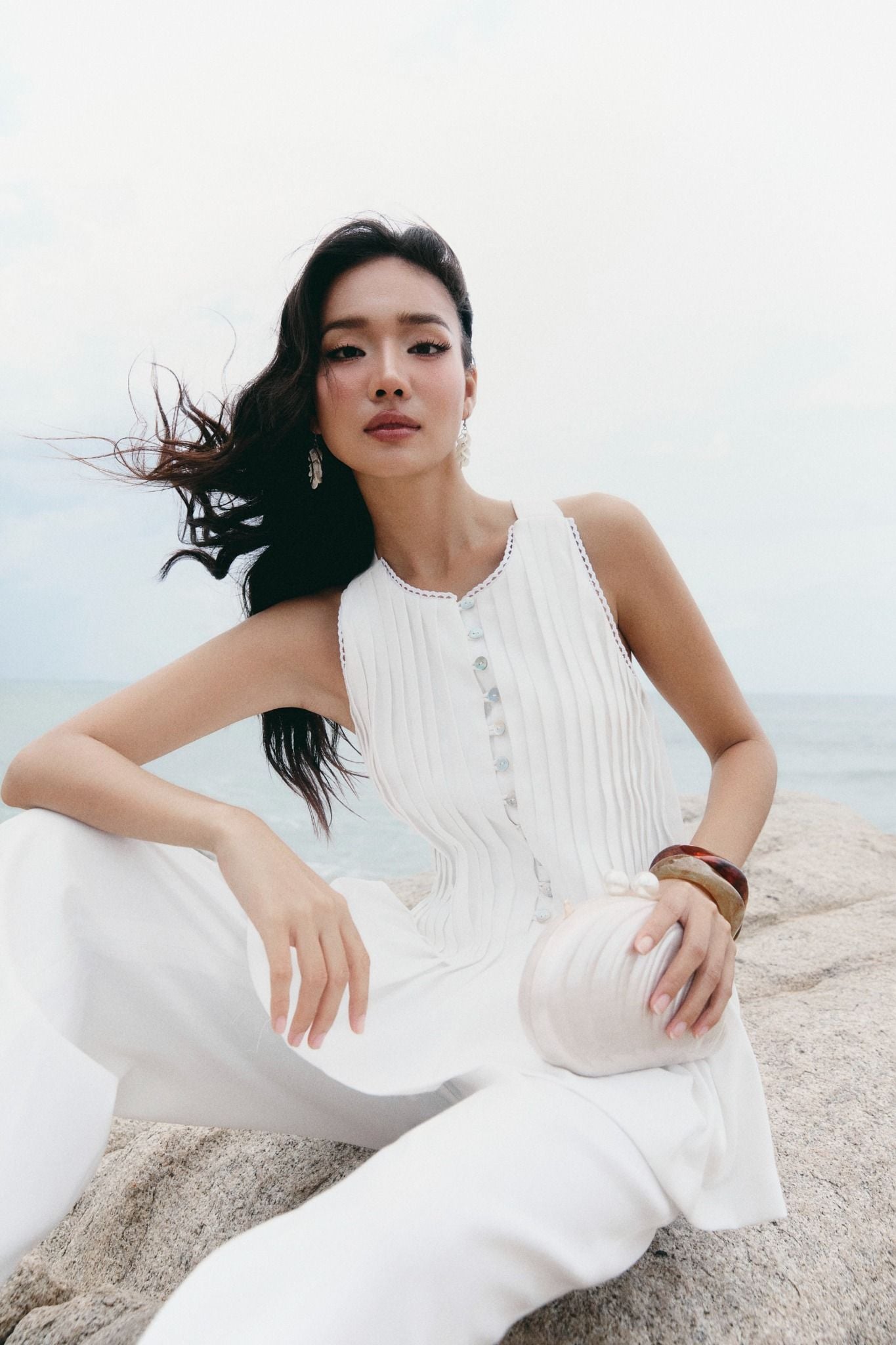 Áo Crossback Sleeveless Pleat